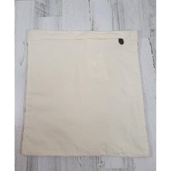 Two Pier 1 Embroidered Floral Throw Accent Pillow Covers Natural Tan Silver 16" - Picture 5 of 10